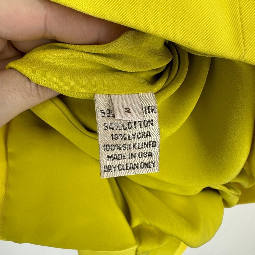 Lela‎ Rose Knot Front Peplum Sleeveless Sheath Dress Yellow Size 2 - Picture 8 of 10
